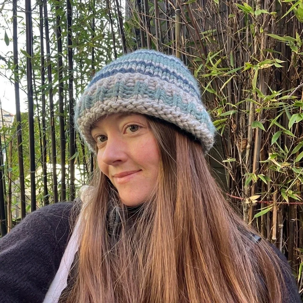 Salted Sea Hand Knit Chunky Beanie with Folded Brim, Unisex